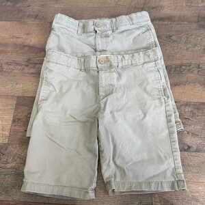 2 Pairs Boys Size 12 Plus Chino Shorts‎ Khaki Tan Stretch